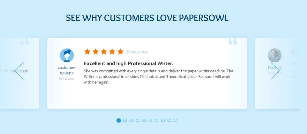 customers feedbacks papersowl