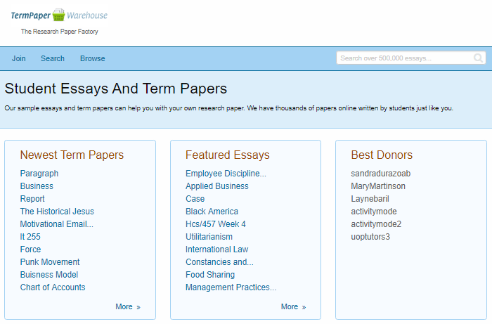 term paper warehouse com