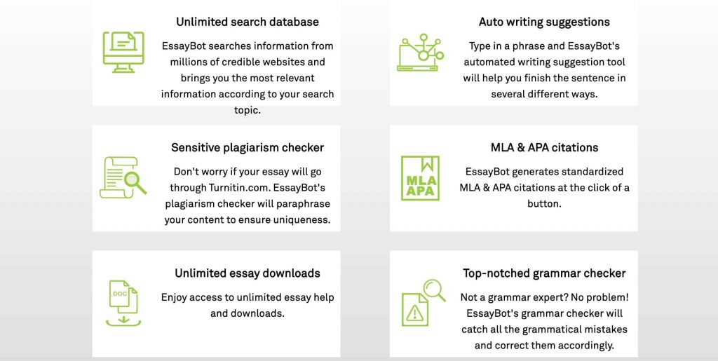 essaybot types of service