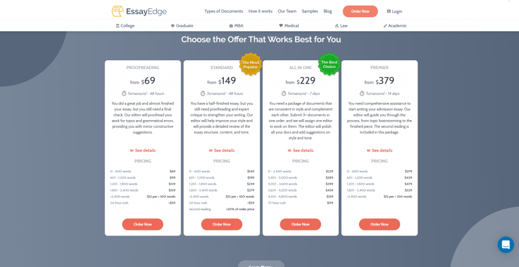 essayedge services overview